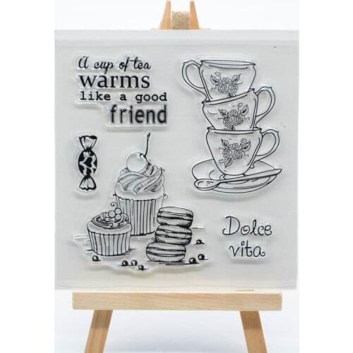 A cup of Coffee warms like a Friend Scrapbook DIY photo cards account rubber stamp clear stamp transparent stamp 10x10cm CS21754