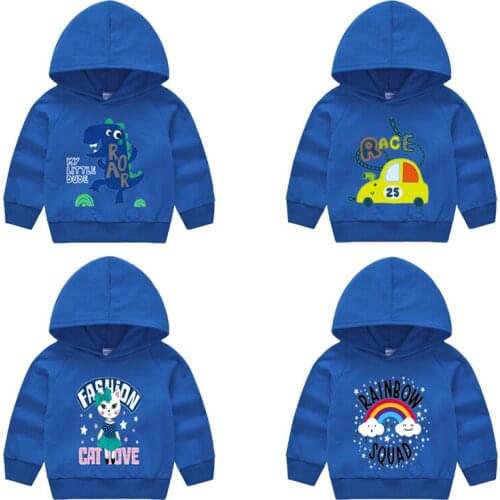 Childrens Hooded Sweatshirt Boys Autumn Top Long Sleeve Fashion Print T-shirt Girls 1-5 Years Old