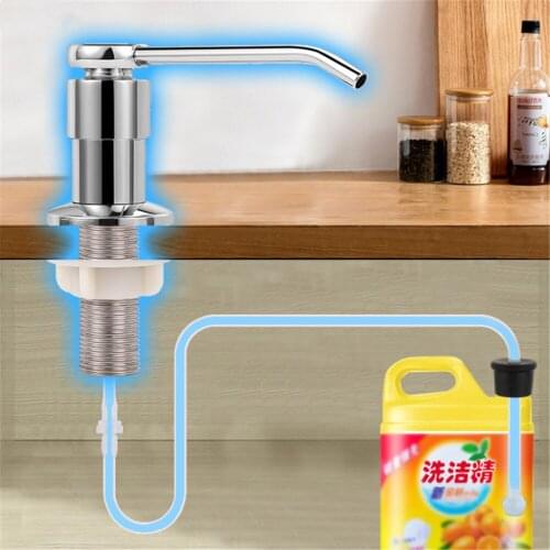 Kitchen Detergent Dispensers Pump Head Dish Soap Dispensers Home Sink Soap Ddispenser Press Dispenser Head with Extension Tube