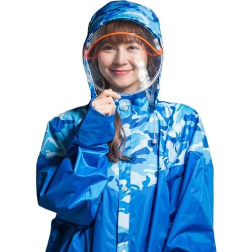 Camouflage Long Raincoat Women Lengthened Foot-Covered Rain Coat Men Motorcycle Rain Poncho Electric Car Rain Gear Impermeable