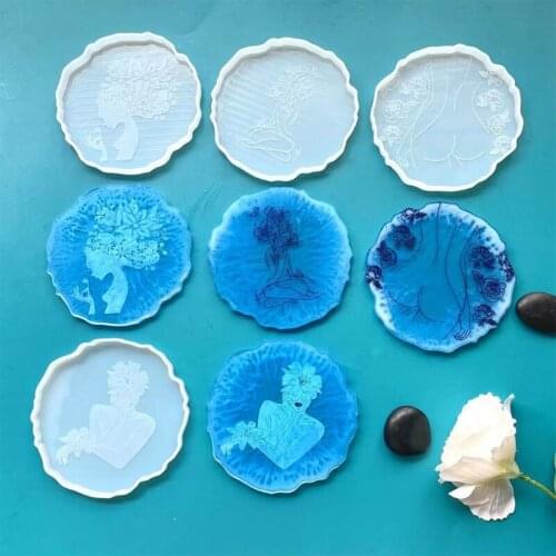 Tray Molds DIY Resin Coaster Molds Silicone Resin Tray Molds Epoxy Resin Casting Molds for DIY Casting Home Decoration