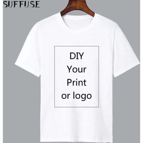 Customized Print T Shirt for Men DIY Your like Photo or Logo White Top Tees T-shirt Mens Size S-4XL Modal Heat Transfer Process