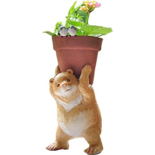 Creative Lovely Bear Flower Pot Personalized Animal Decorations Table Top Succulent Potted Plants Gift for Boys Teachers Day