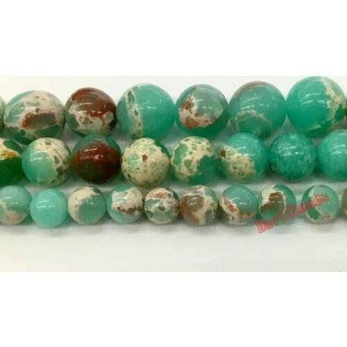 Wholesale Natural Stone Green Snakeskin Round Beads For jewelry Making 6 8 10 mm DIY Bracelet Necklace Material Strand 15