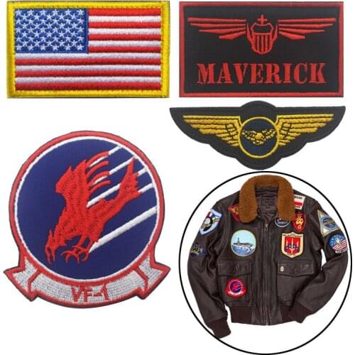 TOP GUN MAVERICK PETE MITCHELL PATCHES GOOSE NICK BRADSHAW TOMCAT USA NAVY FLIGHT PATCH BADGE SET FOR JACKET