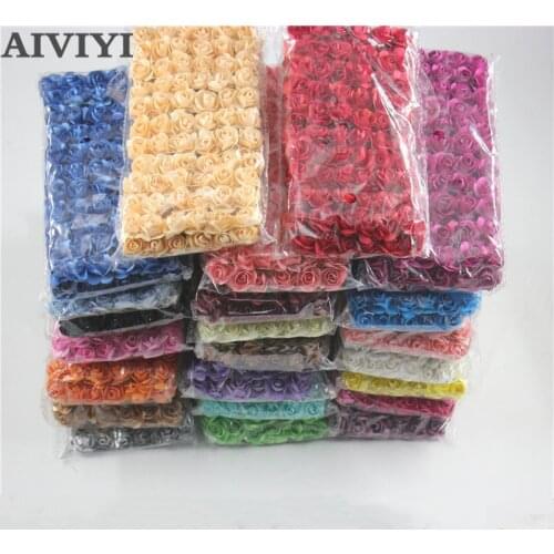 144PCS / 1.5cm artificial small paper rose handmade DIY party supplies wedding car decoration bridal wreath artificial flowers