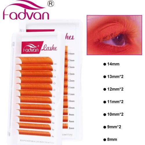 Orange Colored Easy Fan Lashes Russian Volume Lash Extension Makeup Party Club Natural False Eyelash Professional Grafting Tools