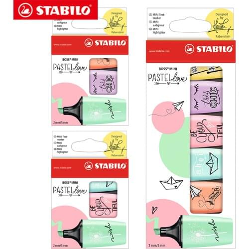 German STABILO light color fluorescent marker 3/6 color set Macaron series BOSS children students use colorful highlighters