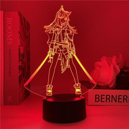 Arknights Night Light 3D Illusion Lamp Hot Game Light for Bedroom Decor LED Light Atmosphere Bedside Night Lamps Kids Gift