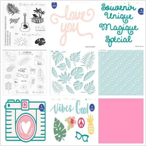 2021 NEW french Leaves clear stamp cutting die /Seal for DIY scrapbooking/photo album Decorative clear stamp sheets B630