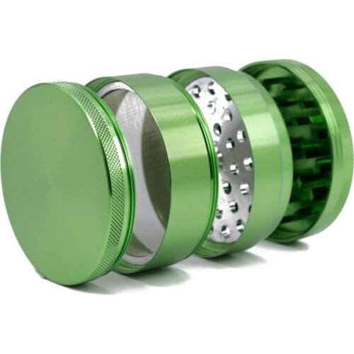 New 75mm Diameter Aluminum Alloy 4layer Grinder Herb Tobacco Chicha Crusher Grinder Cigarettes Hand Muller Spice Mill wholesale