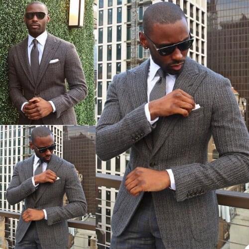 Latest Handsome Men Tuxedos Custom Made Peaked Lapel Smart Casual Formal Suit Prom Party Wedding Jacket Blazer 1 Piece