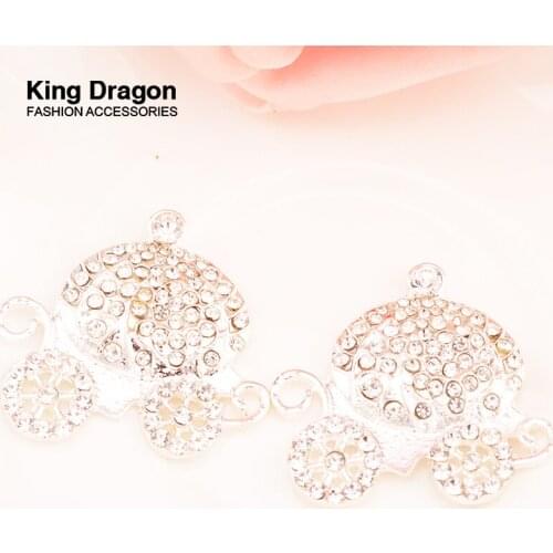 Rhinestone Princess Carriage Embellishment Used On Craft 100PCS/LOT 30MM*32MM KD281 Flat Back