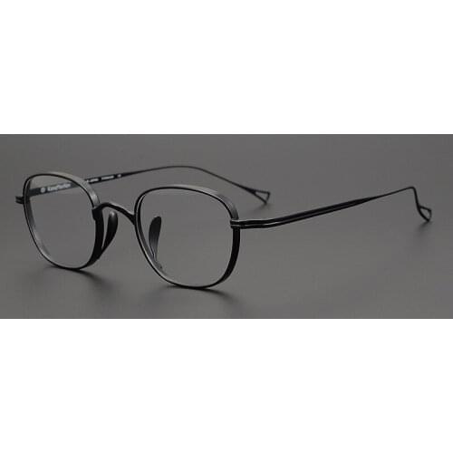 Japanese Handmade John Lennon Small Square Titanium Glasses Frame Men Retro Eyeglasses Myopia Reading Eyewear With Original Box