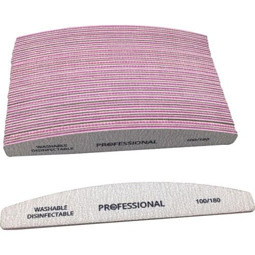 25Pcs/Lot Nail File 100/180 Sanding Buffer Block Pedicure Manicure Buffing Polish Beauty Tools Professional Nail Files Grey Boat