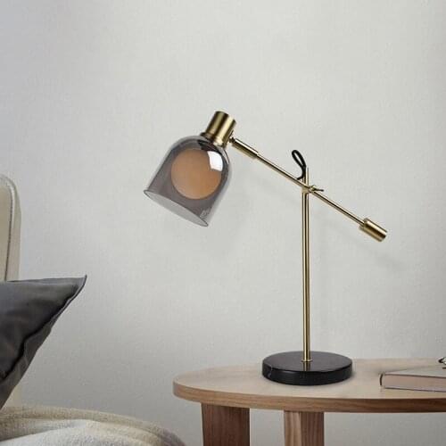 Postmodern personalized iron study desk lamp northern Europe simple light luxury desk bedroom bedside lamp