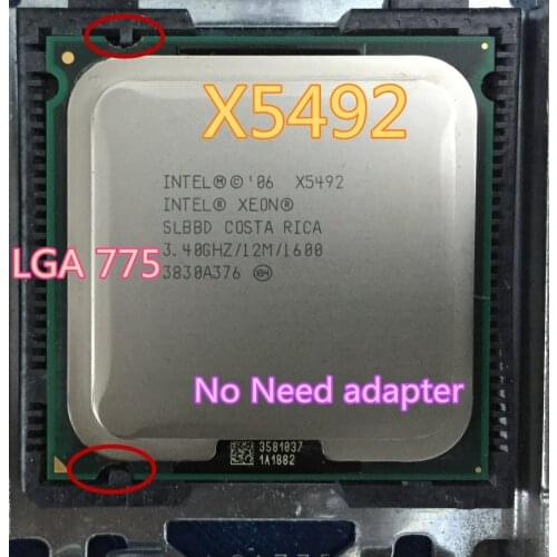 INTEL XEON X5492 3.4GHz/12M/1600Mhz/CPU equal to LGA775 Core 2 Quad Q9650 Q9550 CPU ,works on LGA775 mainboard (no need adapter)