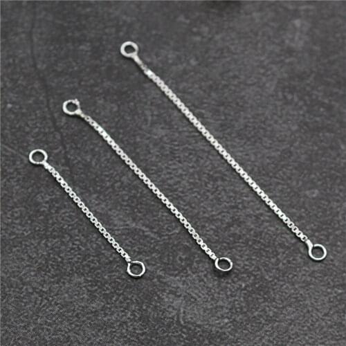 2pcs/lot 100% 925 Sterling Silver Dangle Earring Connector Chains 3cm 4cm 5cm Extension Earring Wire DIY Jewelry Making Findings