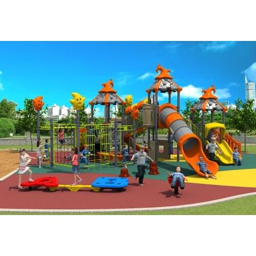 CE,ISO,TUV EXPORTED outdoor playground garden slide strong plastic galvanized tube amusement play structure YLW-OUT171030