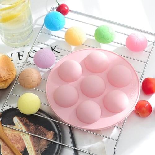 Silicone Mold Football Candy Cake Mold Basketball Chocolate Gummy Candy Cake Decorating Baking Non-Stick Jelly&Candy DIY Mold
