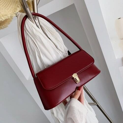 Bags of Women 2021 New Womens Bag PU Leather Solid Color Fashion Womens Bag Retro Small Square Bag Wild Handbag
