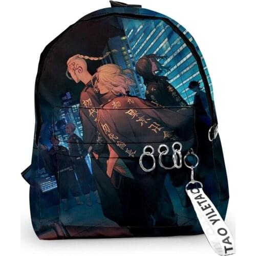 Tokyo Revengers merch Oxford Fabric One Shoulder Keychain Backpack Printed Casual Student School Bag