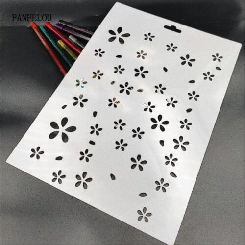The rain flower scrapbook stencils spray plastic mold shield DIY cake hollow Embellishment printing lace ruler valentine