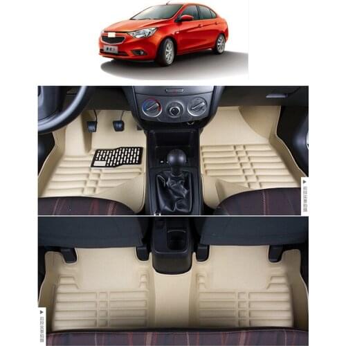 Fiber leather car floor mats for chevrolet sail 3 2015 2016 2017 2018 2019 parts accessories