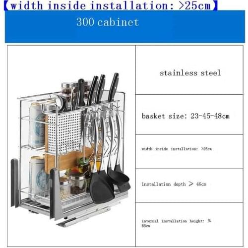 Storage Drawer for Accessories Despensa Gabinete Cestas Corredera Stainless Steel Organizer Cocina Rack Kitchen Cabinet Basket