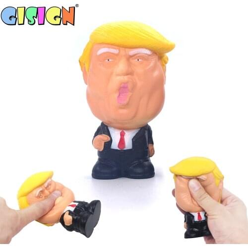 Cute Trump Squishy Stress Squeeze Ball Jumbo Funny Cool Novelty Pressure Relief Kids Doll Decor Squeeze Fun Joke Antistress Toys