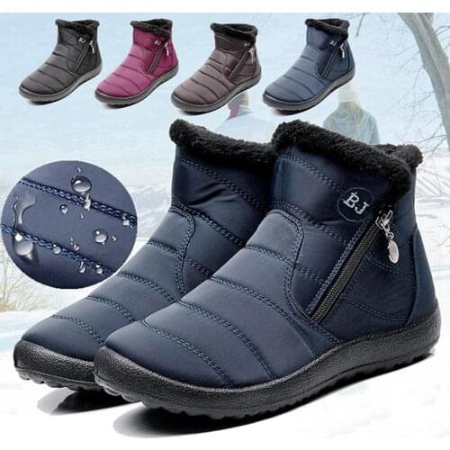 Women Boots Waterproof Winter Boots For Lady Fur Winter Snow Boots Plush Footwear Keep Warm Waterproof Female Shoes Plus Size