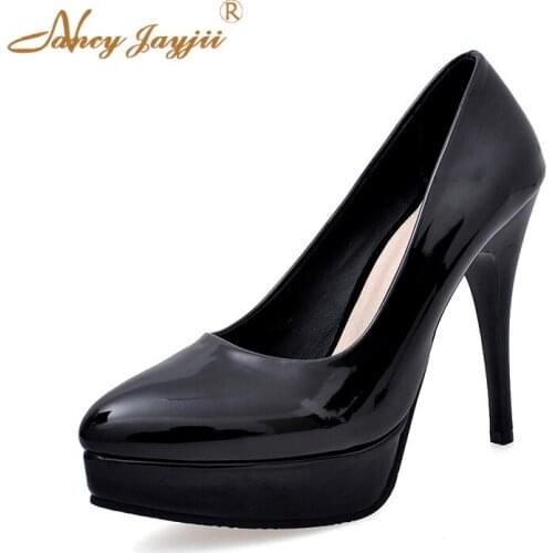 Ladies Pumps Black Spring Autumn Summer Shoes Woman Thin Heels Pointed Toe Mature Fashion Sexy Work Slip-On Platform