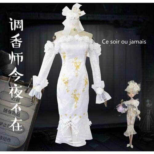Anime Identity V Anime Game Cosplay Costume White Dress Set Women Vera Nair Cos Clothes Ce Soir Ou Jamais Cosplay Full Set