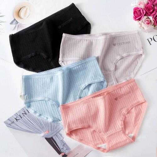 Womens Underwear Panties Cotton Lace Underpants Medium Waist Briefs Sexy Underpants Seamless Soft Panties Comfortable Intimates
