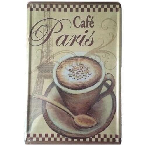 Vintage Retro Wall Decor Tin Signs,Paris Cafe Coffee Decorative Metal Sign for Home,Pub,Cafe