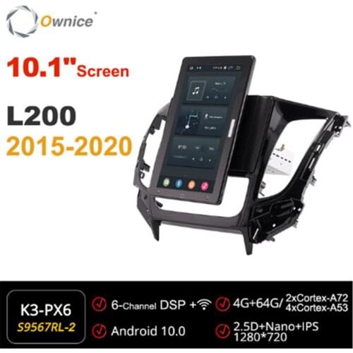 10.1 Inch 1280*720 Ownice Android 10.0 Car Radio forMitsubishi Triton L200 2015-2020 GPS Multimedia Player Auto Rotatable