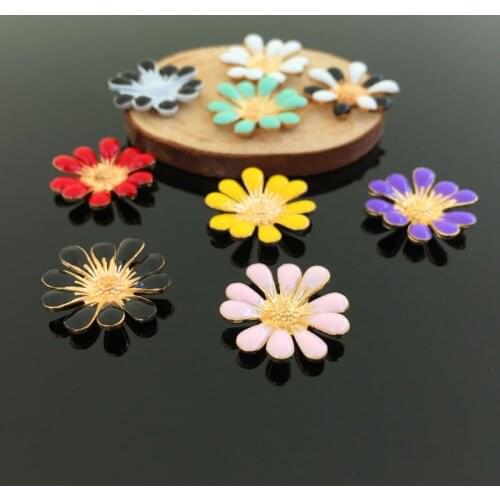 20mm Colorful metal Plum Blossom Flower Button Embellishments for hair bow decoration