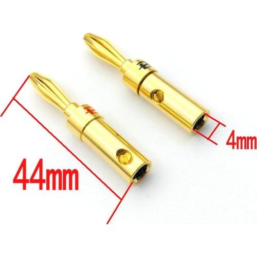 20pcs brass 4mm Banana Plug Gold Plated Speaker Banana Plug DIY Audio Jack Connector