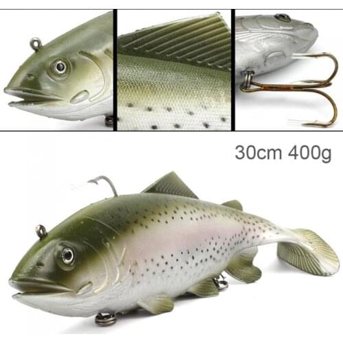 30cm 400g Big Size PVC Simulation Soft Fishing Lure Sea Boat Fishing Artificial Baits
