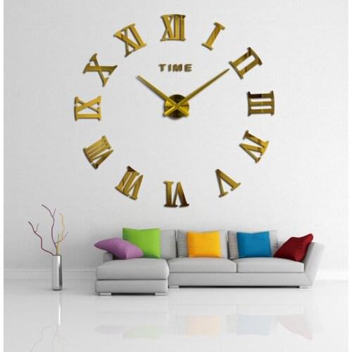 3D Quartz Wall Clock Modern Design Real Big Acrylic Wall Clocks Mirror Wall Sticker Large Decoration Clock For Home Living Room