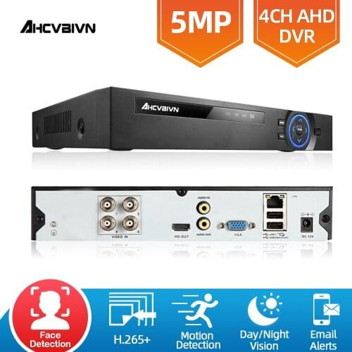 4CH BNC AHD Onvif P2P Full 5MP CCTV Surveillance DVR Audio Video Recorder Support 4 Pcs 5MP AHD 8 pcs 5MP IP Camera Hybrid 6 In1