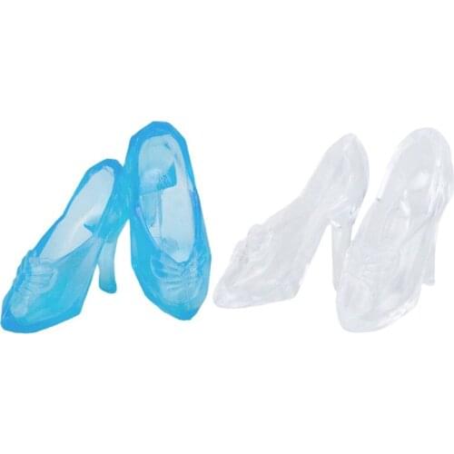 5 pairs Barbie Clothes Accessories Fairytale Crystal Shoes for BJD Doll Play House Dressing Up Kids Toys Christmas Gift