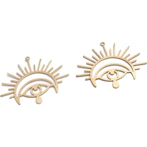 6pcs Raw Brass 49x41mm Large Eye Charm Pendant Hainging Earrings Charms For DIY Jewelry Findings Making Supplies