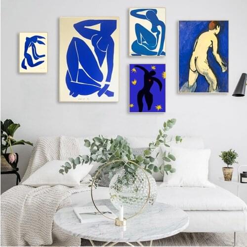 Abstract Home Decoration Canvas Art Painting French Henri Matisse Blue Posters Hd Print Wall Picture For Living Room