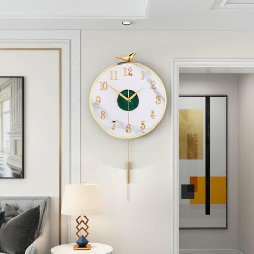 Large Golden Bird Silent Wall Clock Modern Design Creative Nordic Wall Clock Living Room Orologio Da Parete Home Decor BA60WC