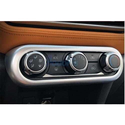 Center Control Air Conditioner Audio Switch Cover Chrome Car Styling For Nissan Kicks 2017 2018 2019 2020 Auto Accessories