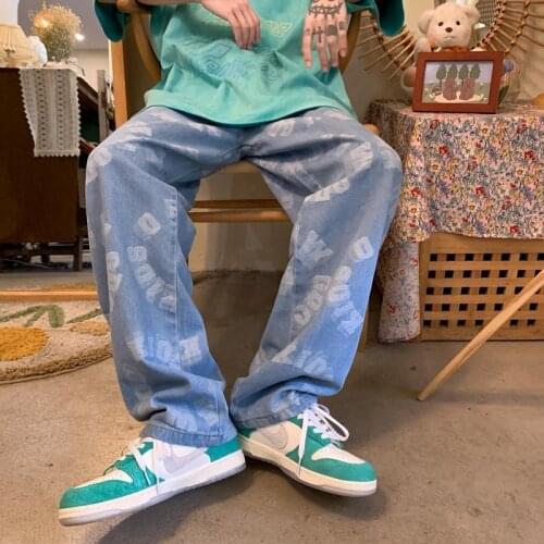 Instagram-Wide Trousers With Loose Floor-Dragging Print The New Style Of Casual Trousers With Wide Legs