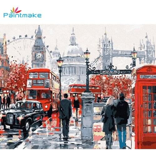 PAINTMAKE Landscape DIY Paint By Numbers no frame Oil Painting On Canvas people For Home Art Decoration Paintings For Kids Adult