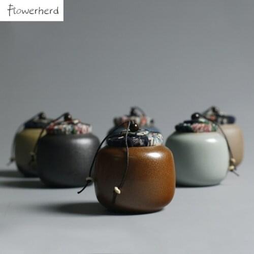Ceramic Porcelain Tea Caddy Teaware Sealed Pu'er Dried Fruit Kiln Changed Tea Container Tea Storage Tea Organizer Tea Tin
