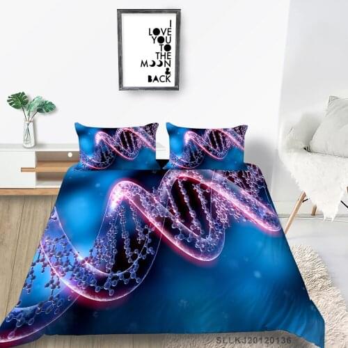King Size Bedding Set Gene Chain Fashion Cool Duvet Cover Biological Queen Twin Full Single Double 3D Bed Set Mysterious